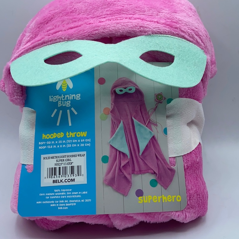 Lightening Bug hooded Superhero Throw